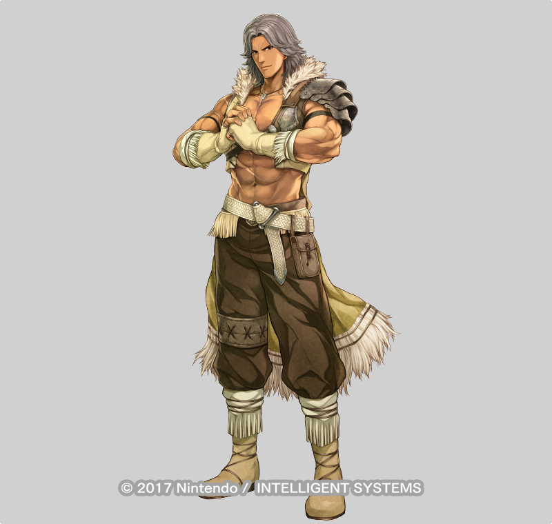 1boy armor atlas_(fire_emblem) boots brown_pants cracking_knuckles fingerless_gloves fire_emblem fire_emblem_echoes:_shadows_of_valentia fire_emblem_heroes full_body gloves looking_at_viewer mixed-language_commentary muscular muscular_male nintendo official_art own_hands_together pants pauldrons short_hair shoulder_armor single_pauldron smile solo yamada_koutarou