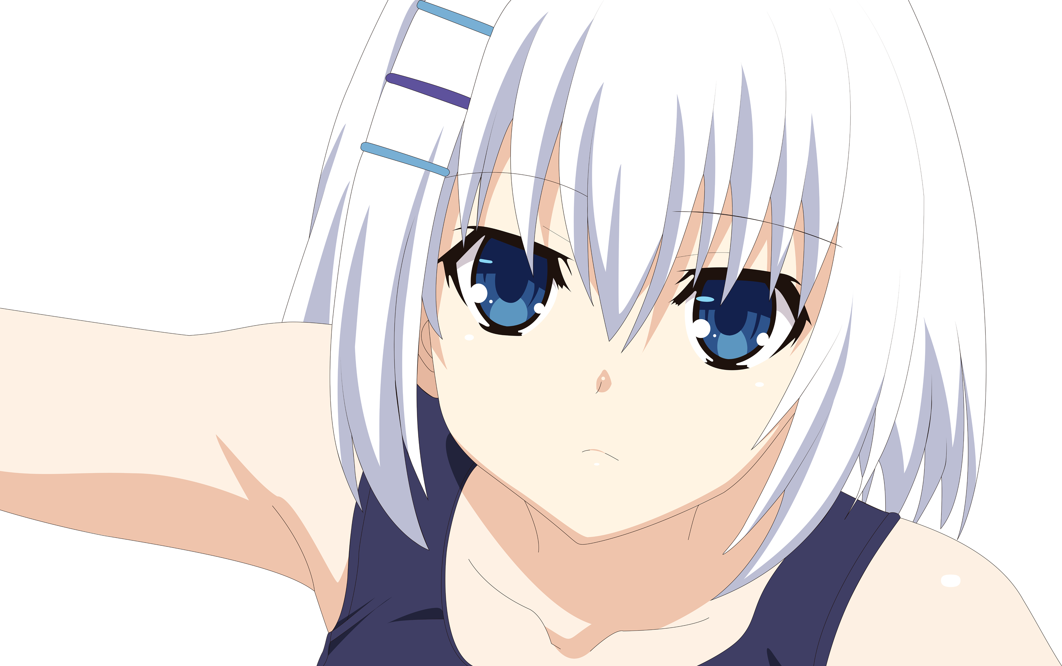 Tobiichi Origami Date A Live Absurdres Highres Vector Trace 10s 1girl Blue Eyes Close Up 