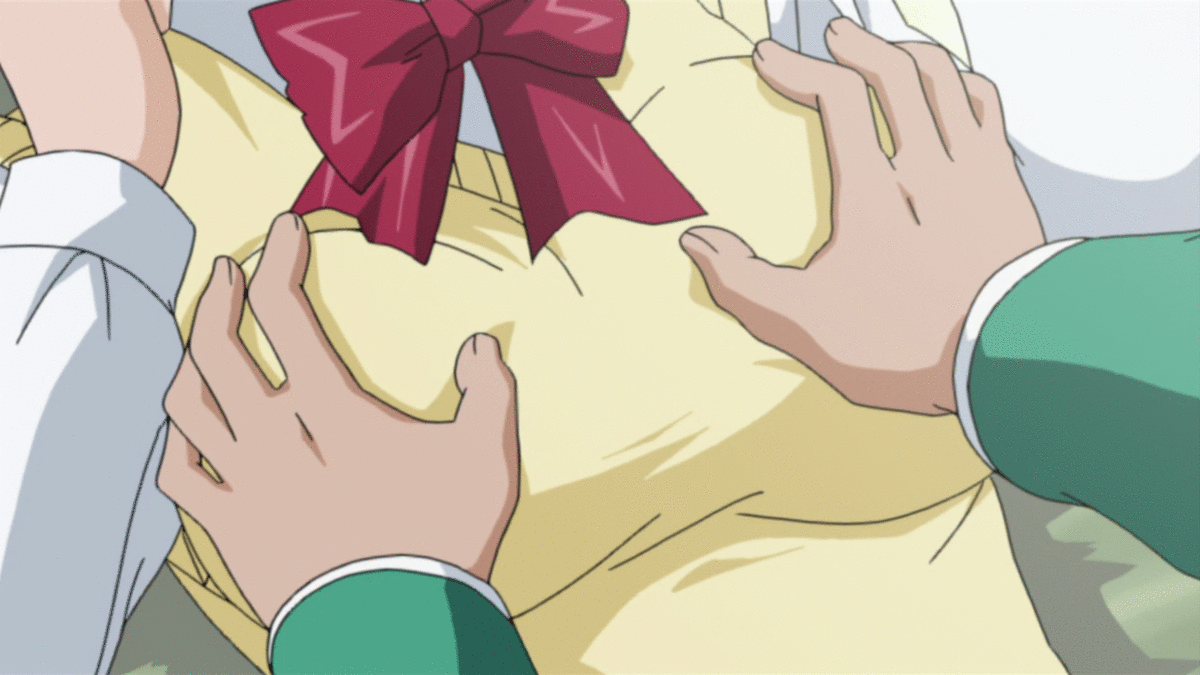 kurono kurumu, rosario+vampire, animated, animated gif, screencap, 1boy,  1girl, breasts, close-up, grabbing, grabbing another's breast, large  breasts - Image View - | Gelbooru - Free Anime and Hentai Gallery