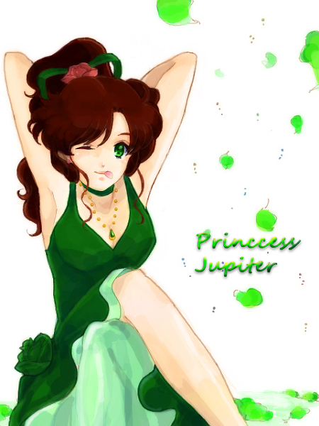 1990s_(style) armpits bishoujo_senshi_sailor_moon dress kino_makoto ponytail princess_jupiter retro_artstyle sailor_jupiter