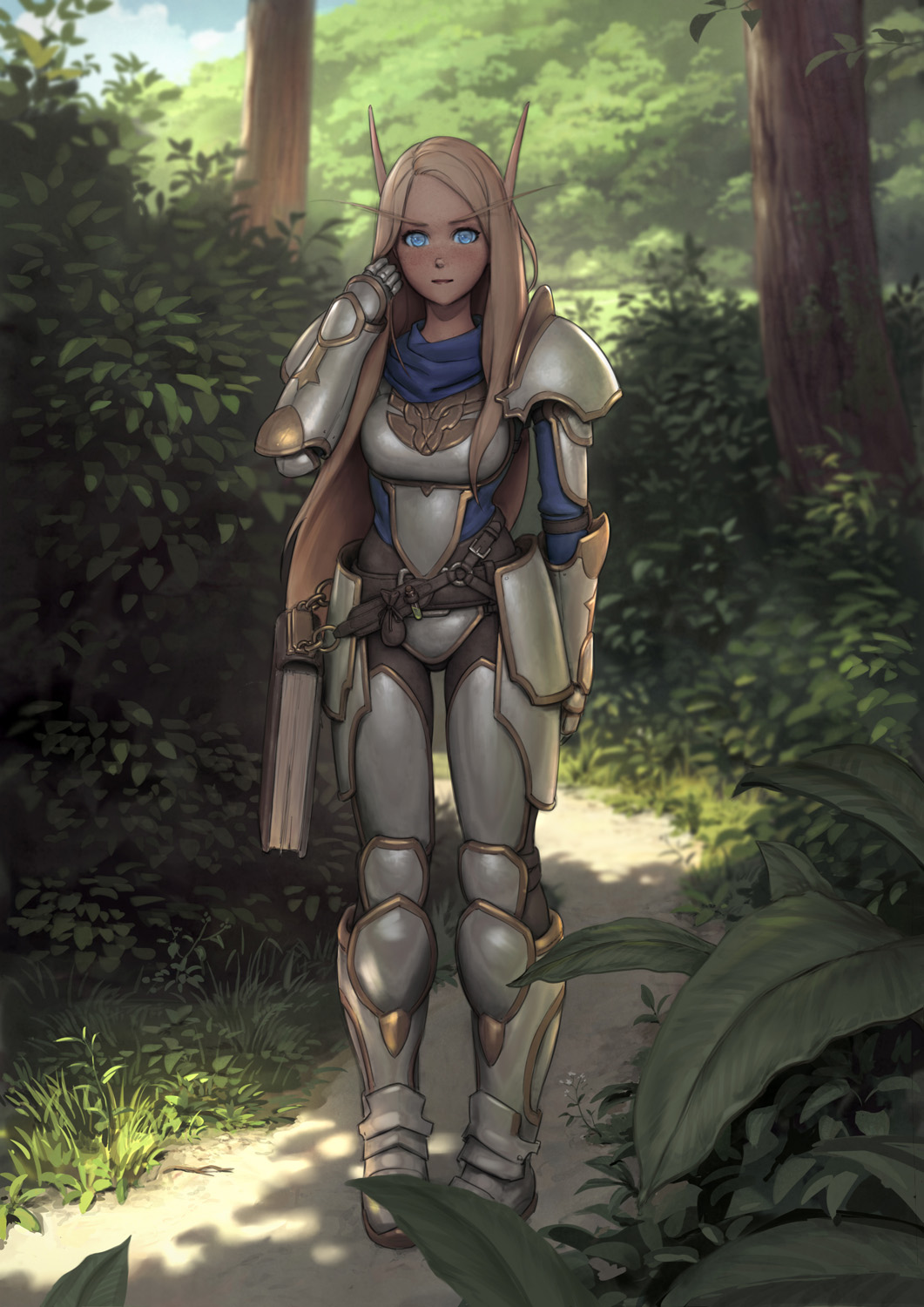 I0525 High Elf Warcraft Highres 1girl Arm At Side Armor