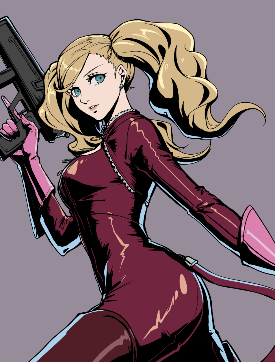 Kurokawa Karasu Takamaki Anne Persona Persona 5 Highres 1girl Ass Blonde Hair Blue Eyes 9166