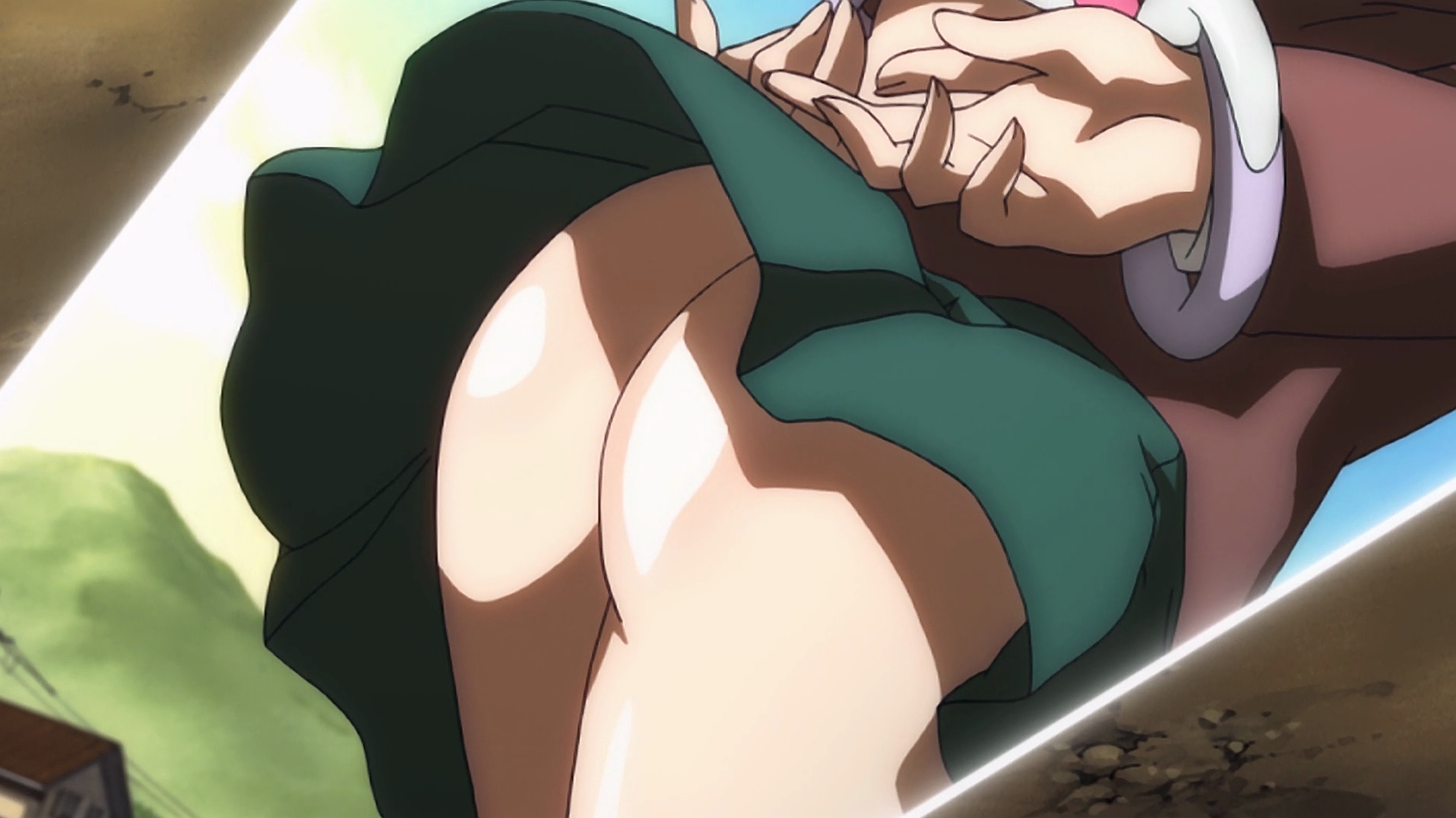 Mitsuki Sohara Sora No Otoshimono Highres Screencap 1girl Ass Ass Focus Bent Over Cuffs