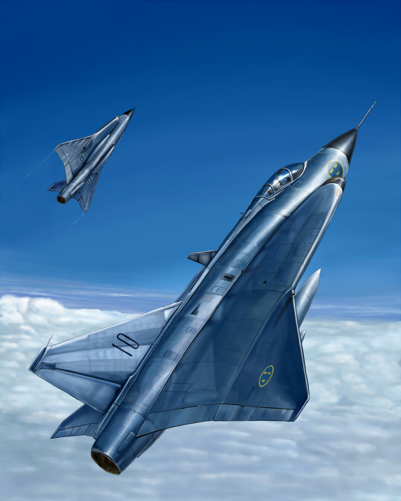 1other aircraft airplane cloud cloudy_sky fighter_jet flying jet kcme military military_vehicle original pilot saab_draken sky svenska_flygvapnet vehicle_focus