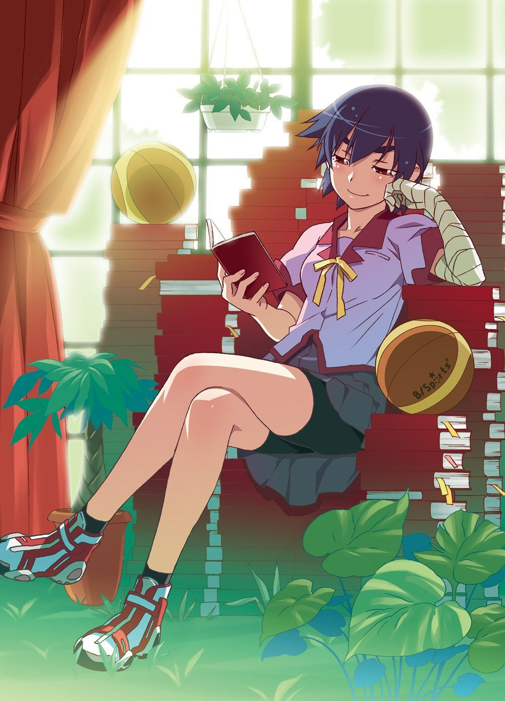 Watanabe Akio Kanbaru Suruga Bakemonogatari Monogatari Series Highres Official Art 00s