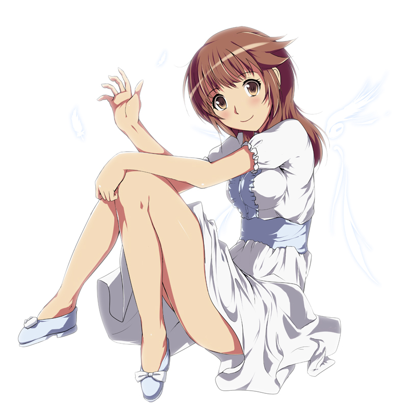 1girl amagami bad_id bad_pixiv_id blush dress female_focus sakurai_rihoko sitting solo sys.ao