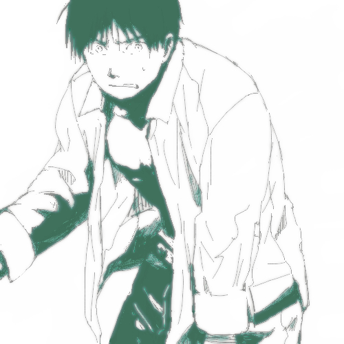 1boy black_hair fullmetal_alchemist green_theme lowres male_focus mattsu monochrome open_clothes open_shirt roy_mustang shirt short_hair simple_background standing surprised sweatdrop upper_body white_background white_shirt wide-eyed