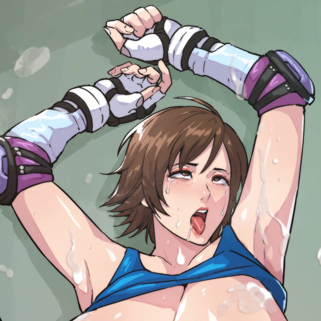 Cirenk Kazama Asuka Namco Tekken Tagme Girl Aftersex Ahegao Arms Up Breasts Brown