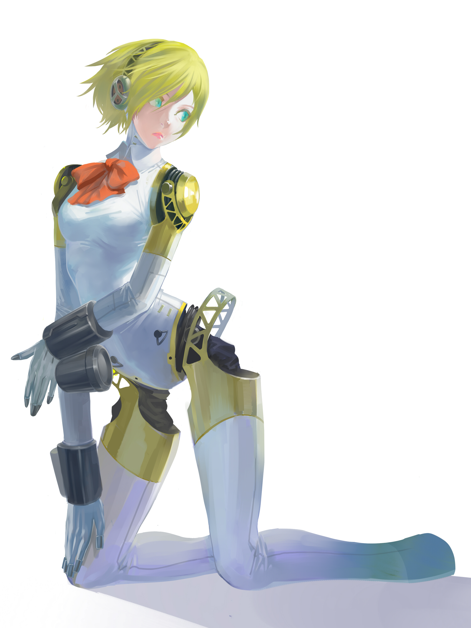 Diolemonde Aegis Persona Persona Persona 3 Highres 1girl Android Blonde Hair Blue Eyes