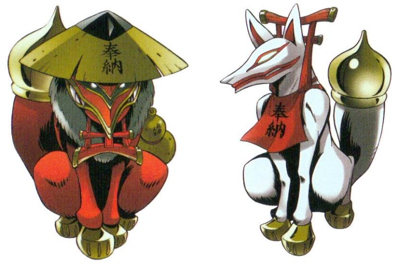 fox imari_(shaman_king) kitsune no_humans raccoon shaman_king shigaraki_(shaman_king) takei_hiroyuki tanuki torii