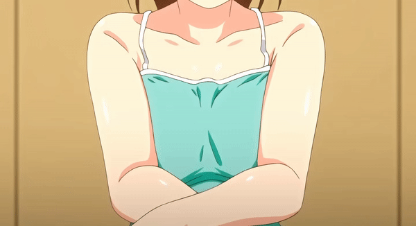 Kaede Kasuga Shishunki No Obenkyou Animated Animated 1girl Blue Shirt Bouncing Breasts 