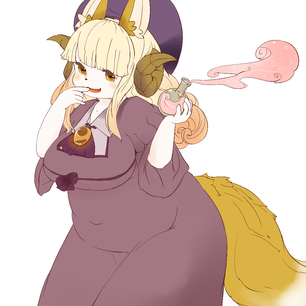 Artist Request Blonde Hair Brown Eyes Fox Furry Long Hair Open Mouth Image View 
