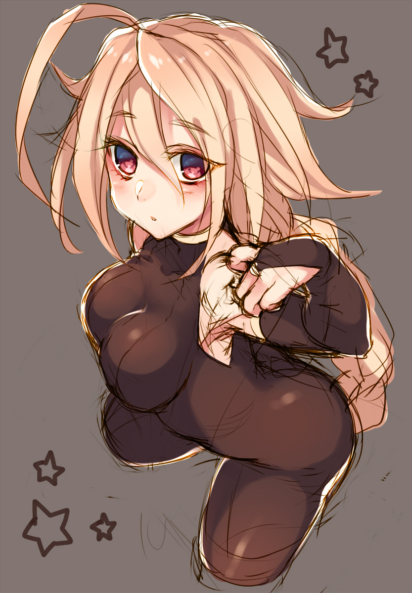 Hime Gyo Lambda 11 Blazblue Highres 1girl Ahoge Blonde Hair Bodysuit Braid Breasts 8709