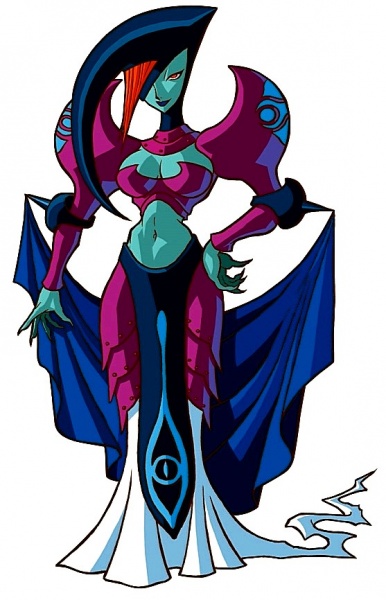 blue_skin breasts colored_skin nintendo official_art red_eyes red_hair screencap witch the_legend_of_zelda the_legend_of_zelda:_oracle_of_ages veran