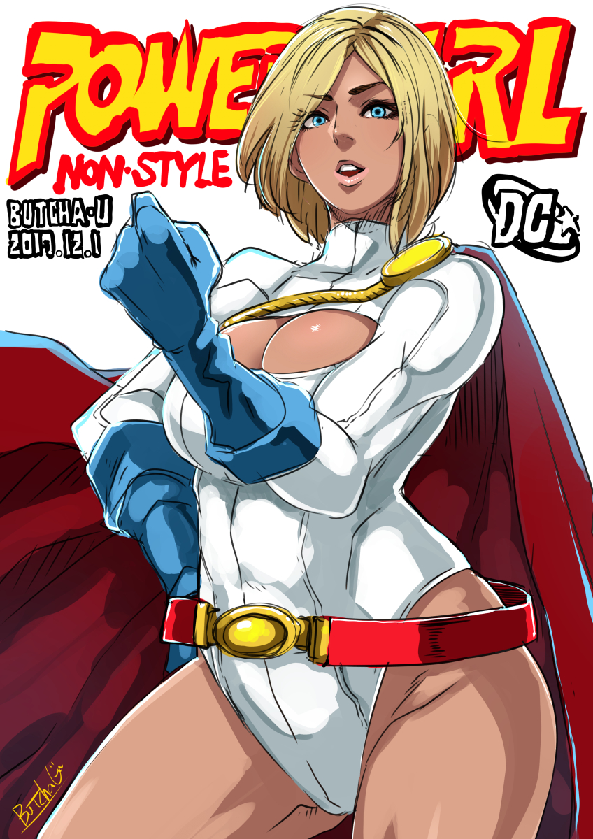 Butcha U Power Girl Dc Comics Superman Series Highres 1girl Animification Belt Blonde