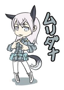 00s animal_ears blonde_hair eila_ilmatar_juutilainen fox_ears fox_tail long_hair lowres military military_uniform muri_da_na pantyhose strike_witches tail white_legwear world_witches_series