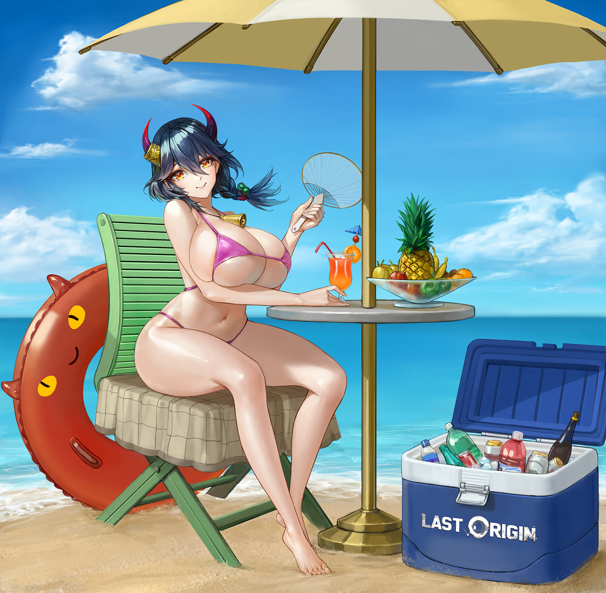 chronodash, ajax (last origin), last origin, highres, bikini, breast hold,  breasts, horns, swimsuit - Image View - | Gelbooru - Free Anime and Hentai  Gallery