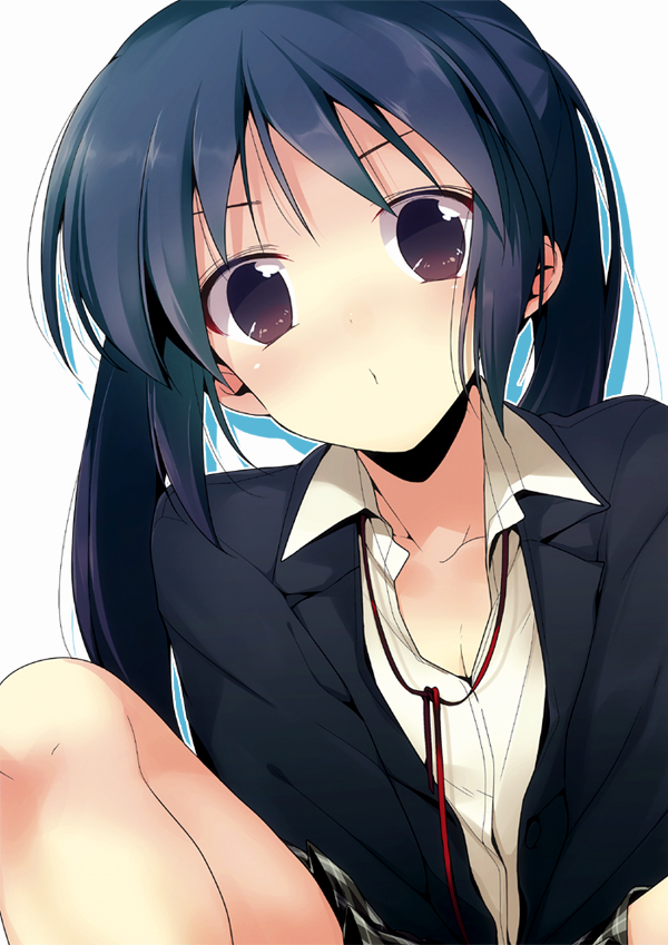 bad_id bad_pixiv_id black_hair brown_eyes k-on! long_hair mzyk nakano_azusa school_uniform twintails