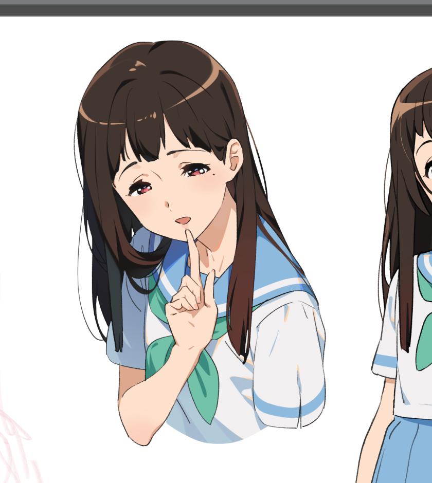 Kamo Kamen Nakaseko Kaori Hibike Euphonium 1girl Alternate Hairstyle Blue Sailor Collar