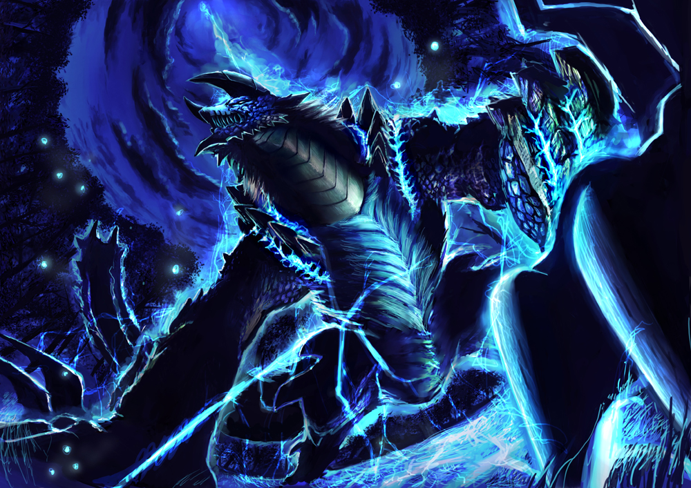 artist_request capcom claws electricity epic horns monster_hunter_(series) no_humans scales tagme tail zinogre