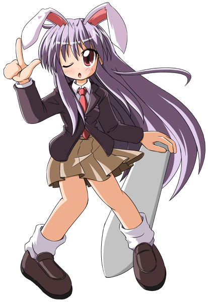 1girl animal_ears d.a female_focus full_body long_hair necktie rabbit_ears red_necktie reisen_udongein_inaba simple_background skirt socks solo touhou transparent_background very_long_hair