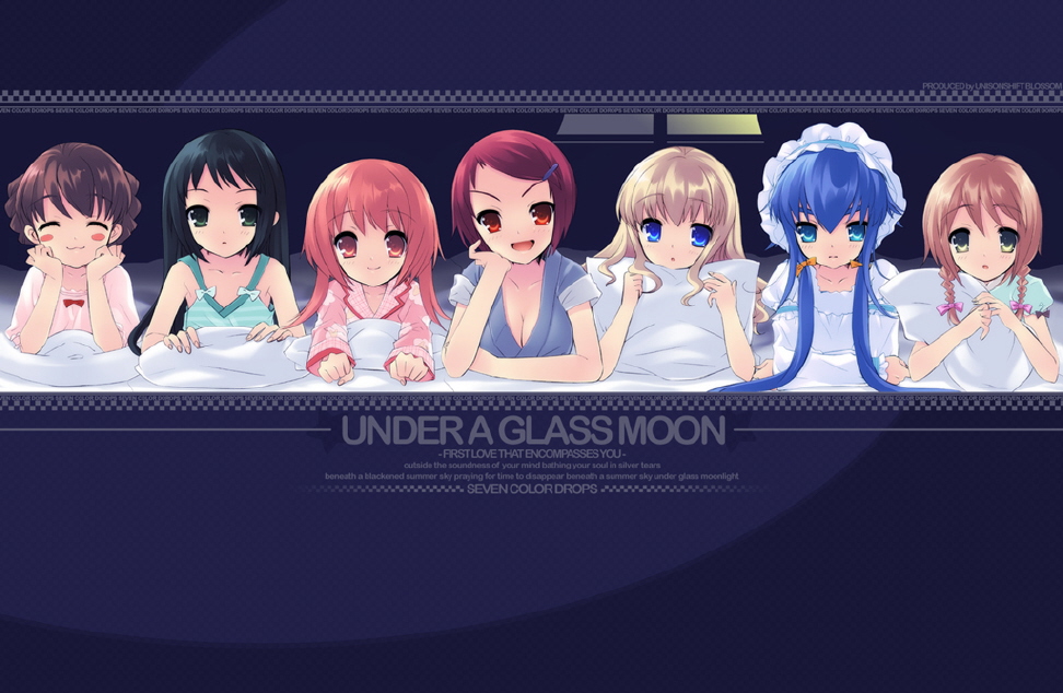 00s 6+girls akihime_sumomo amamori_yayoi asamiya_akino bed_sheet corrupted_metadata fukamichi_nobuko ito_noizi koiwai_flora multiple_girls nanatsuiro_drops pajamas pillow yaeno_nadeshiko yuuki_nona