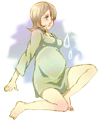 1girl aqua_eyes bad_end barefoot blonde_hair capcom demento dress fiona_belli lowres pregnant short_hair tears