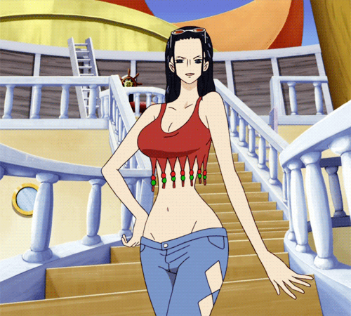 Nico Robin One Piece One Piece Film Z Animated Animated Lowres 1girl Bare Arms Bare 7169