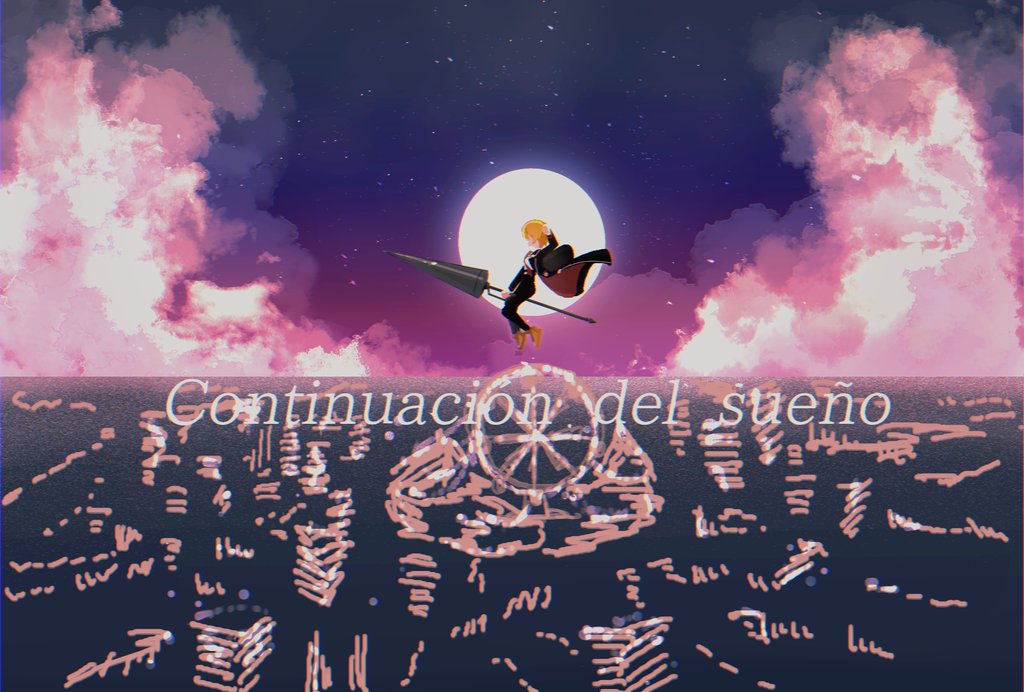 1girl arm_up black_coat black_pants blonde_hair boots brown_footwear cloud coat commentary don_quixote_(project_moon) ferris_wheel floating full_body full_moon hiperika holding holding_polearm holding_weapon lance limbus_company moon night night_sky on_weapon pants polearm project_moon short_hair sky solo weapon