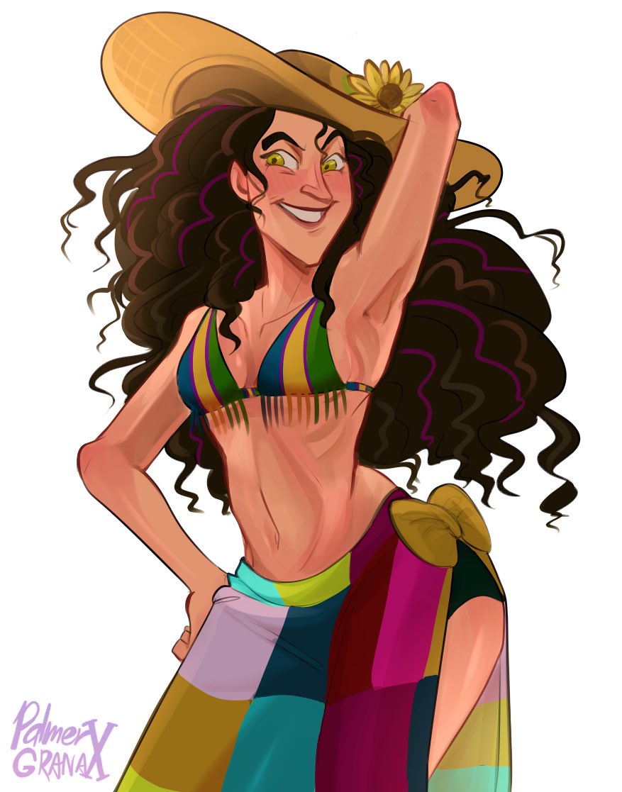 bikini flower hat marvel olivia_octavius palmergranax spider-man:_into_the_spider-verse spider-man_(series) spider-verse sun_hat sunflower swimsuit