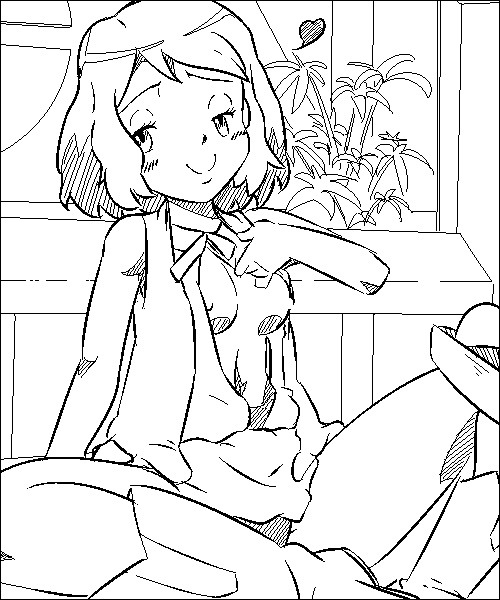 1girl bloggerman blush breasts breasts_out creatures_(company) female_focus game_freak indoors monochrome nintendo nipples no_bra plant pokemon serena_(pokemon) skirt solo tagme