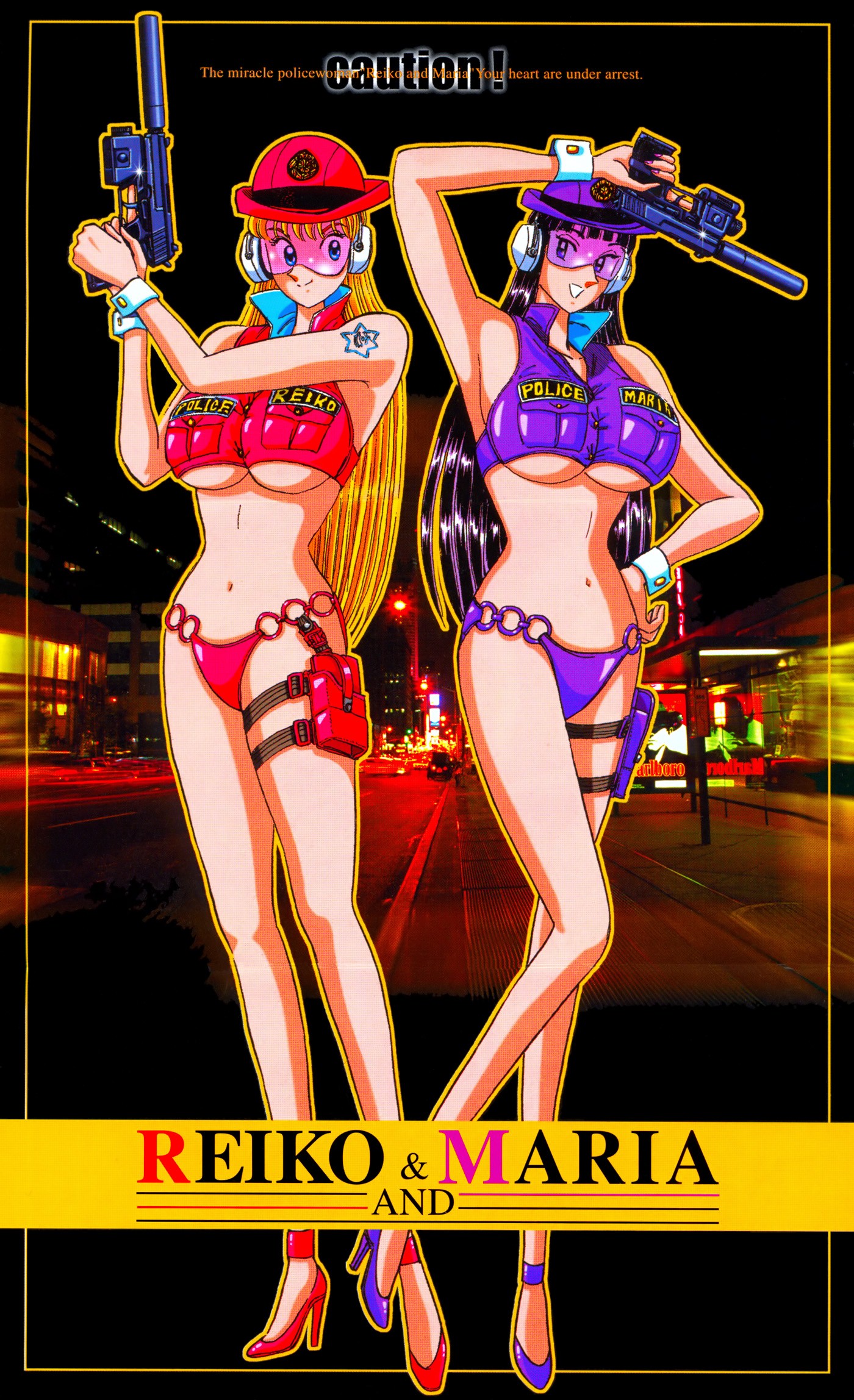 Akimoto Katherine Reiko Asato Ai Kochikame Highres 2girls Bikini Black Hair Blonde Hair 4981