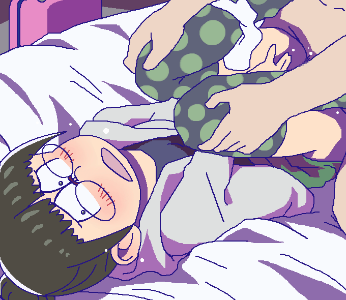 10s 1boy 1girl bag bed black_eyes black_hair blush censored choroko_(osomatsu-san) clothed_female_nude_male clothed_sex folded glasses hair_bun hetero hood hooded_jacket jacket knees_to_chest knees_up leg_grab legs_up long_sleeves lying m_legs miniskirt missionary mosaic_censoring nude oekaki on_back open_clothes open_jacket open_mouth osomatsu-san osomatsu_(series) panties panties_around_leg pencil_skirt penis polka_dot polka_dot_legwear sex short_hair single_hair_bun skirt solo_focus suitcase thighhighs tomu_(tomubobu) underwear