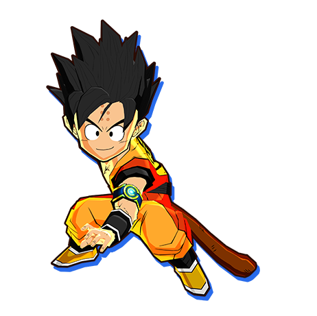 black_hair character_request dragon_ball dragon_ball_fusions fighting_stance gorilin_(dragon_ball_fusions) kuririn monkey_tail son_goku tail