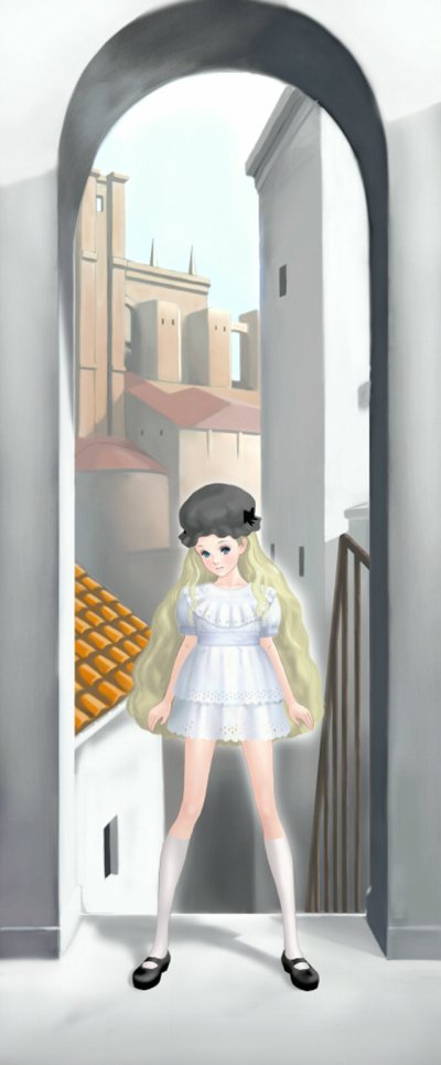 Takatou Sora 1girl Blonde Hair Dress Flat Chest France Long Hair