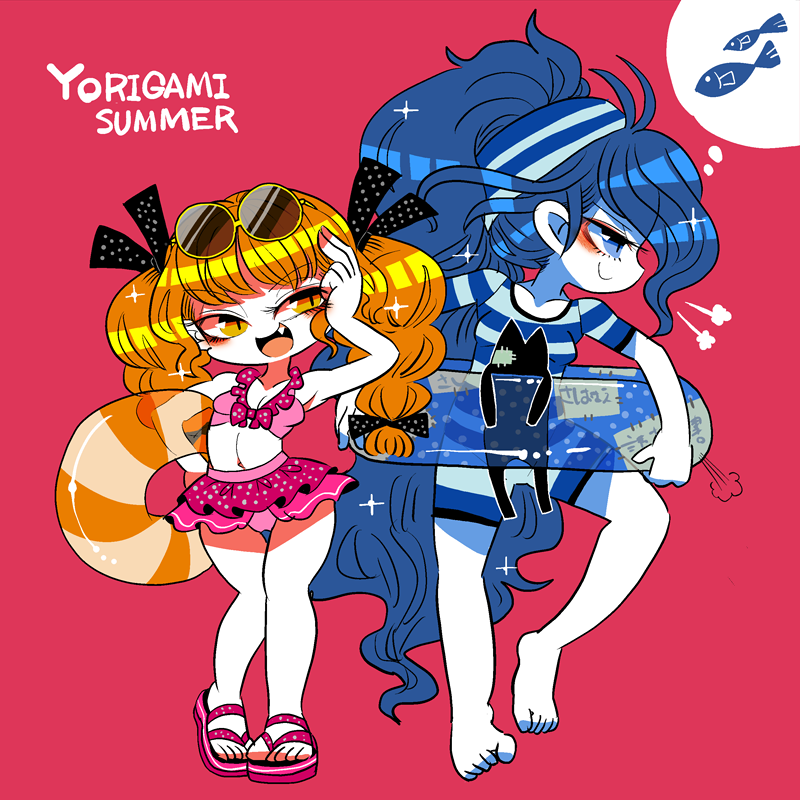 Yt Wai Tei Yorigami Jo On Yorigami Shion Touhou Girls Bikini Black Cat Blonde Hair