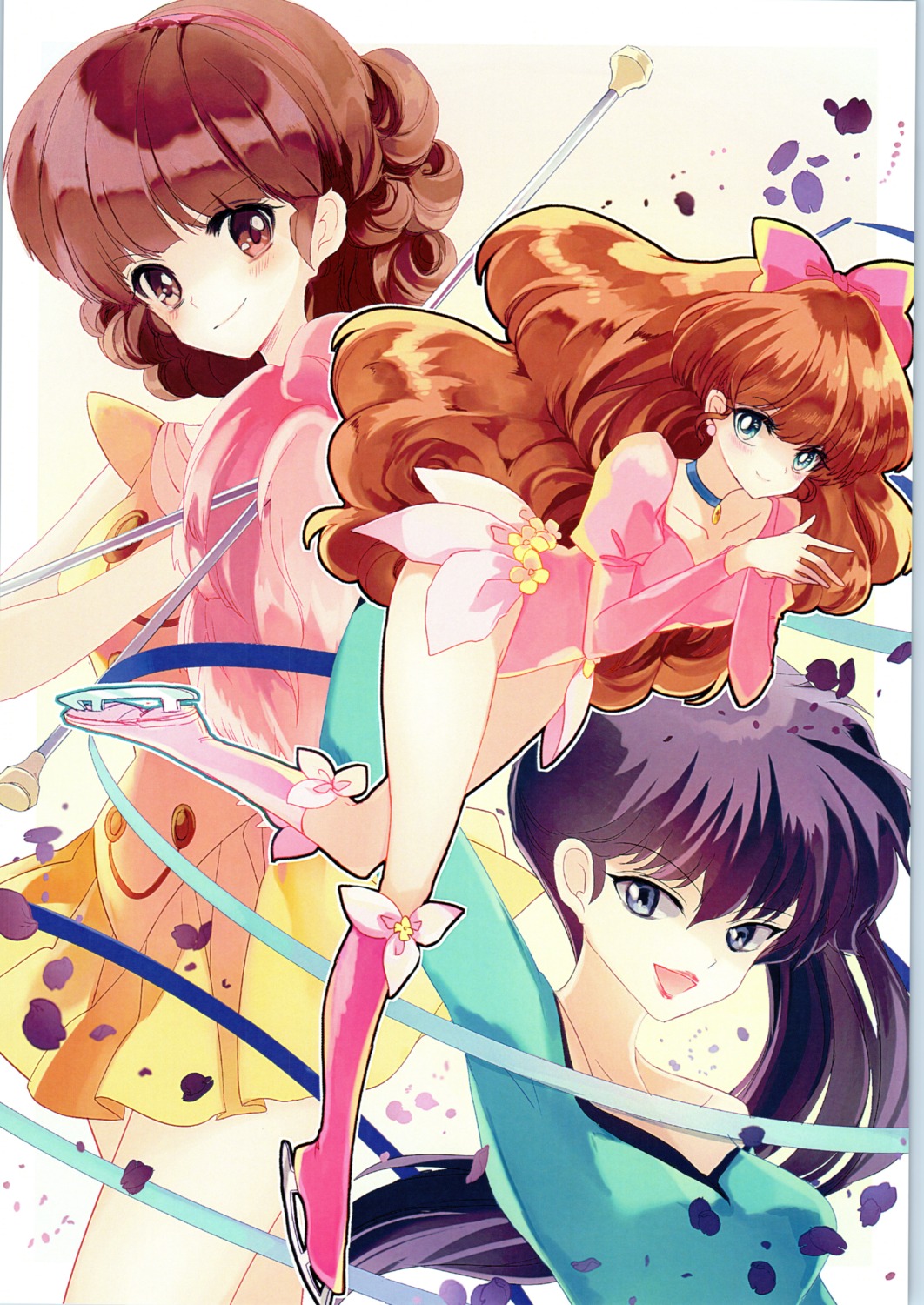 3girls highres konjo_mariko kunou_kodachi multiple_girls playing_sports ranma_1/2 shiratori_azusa