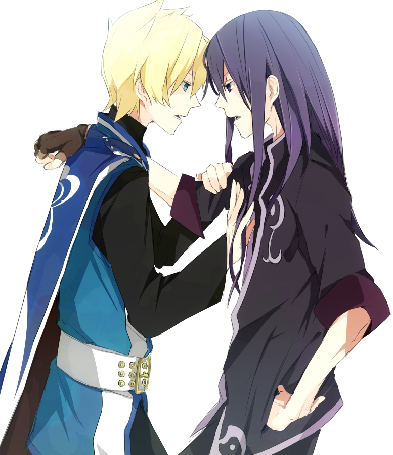 00s 2boys bad_id bad_pixiv_id black_eyes black_hair blonde_hair blue_eyes flynn_scifo gloves long_hair male_focus minoru_(mnr_akgr) multiple_boys tales_of_(series) tales_of_vesperia white_background yuri_lowell