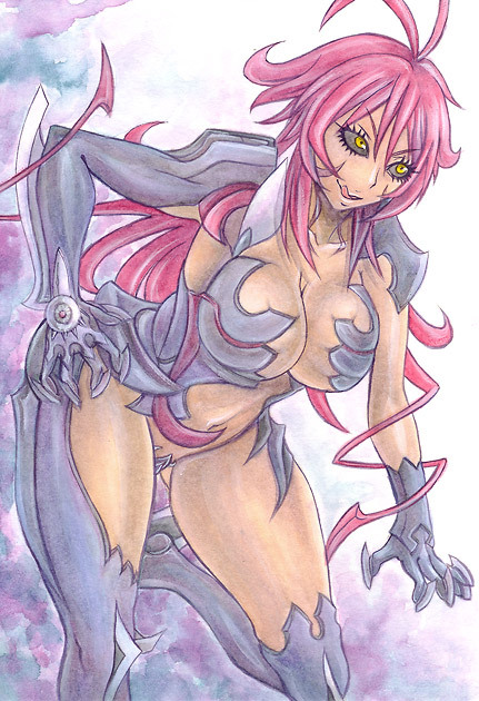 1girl amaha_masane breasts large_breasts long_hair red_hair solo witchblade