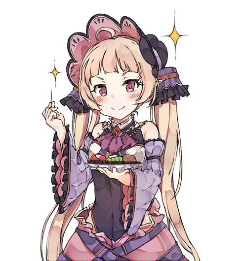 1boy ahoge blonde_hair elf hair_ornament long_hair pointy_ears princess_connect! purple_eyes trap twintails yuki_(princess_connect!)