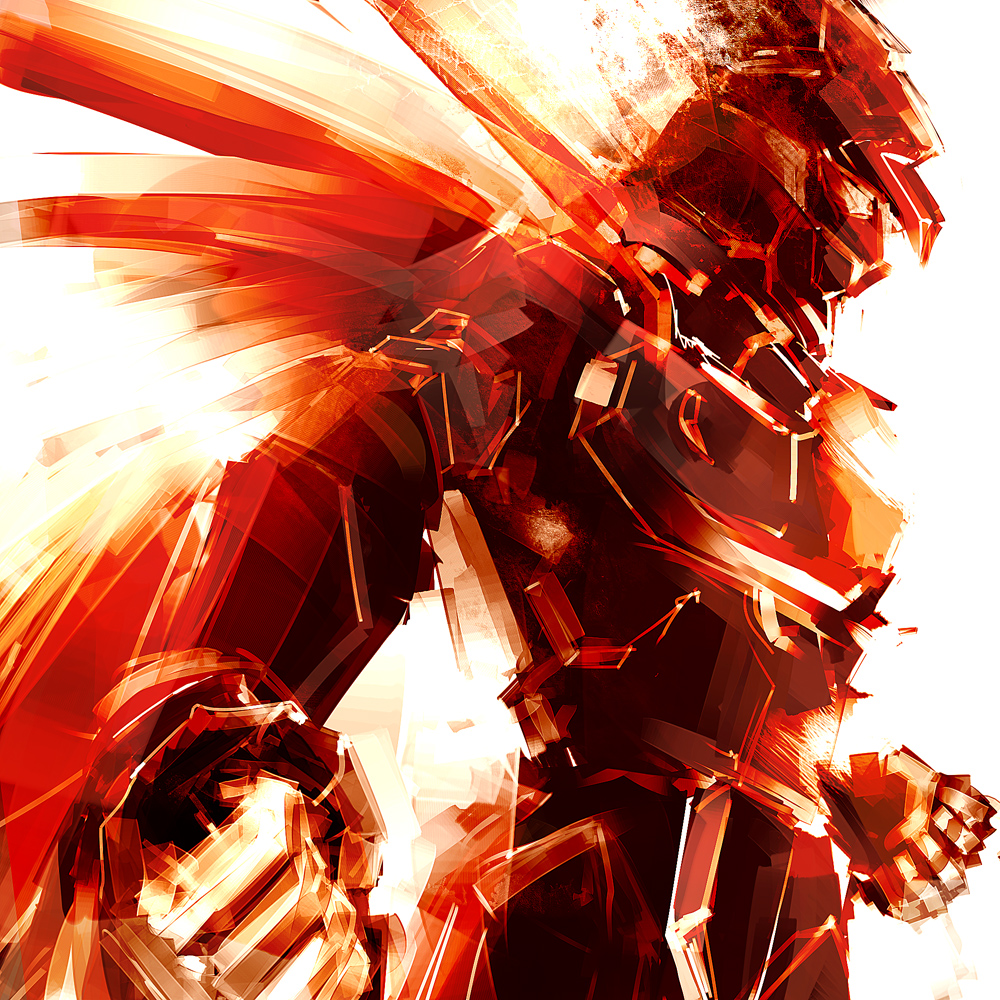 impressionism mark mark_(heaven) mecha no_humans oekaki profile red_theme robot weltall-id xenogears