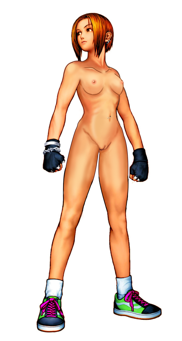 Moe Habana Snk The King Of Fighters Nude Filter Third Party Edit 1girl Gloves Nipples