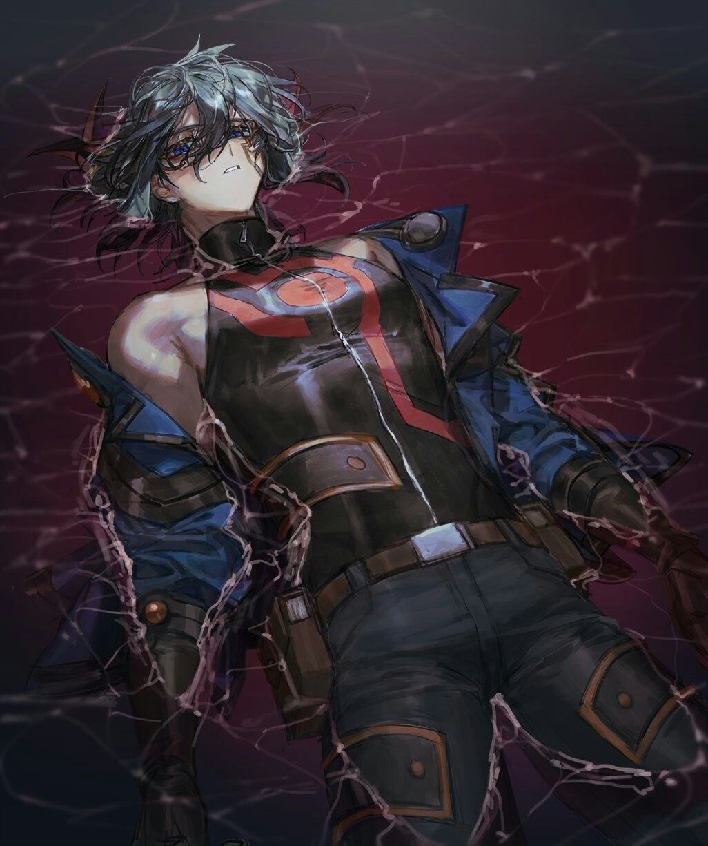 1boy arms_at_sides bare_shoulders belt belt_buckle belt_pouch black_gloves black_hair black_pants black_shirt blue_eyes buckle facial_tattoo floating fudo_yusei gloves highres jacket legs_back lying lying_on_water male_focus momentcorefly night ocean on_back open_clothes open_jacket pants partially_submerged pouch red_water shirt sleeveless sleeveless_shirt tattoo water waves yu-gi-oh! yu-gi-oh!_5d&#039;s