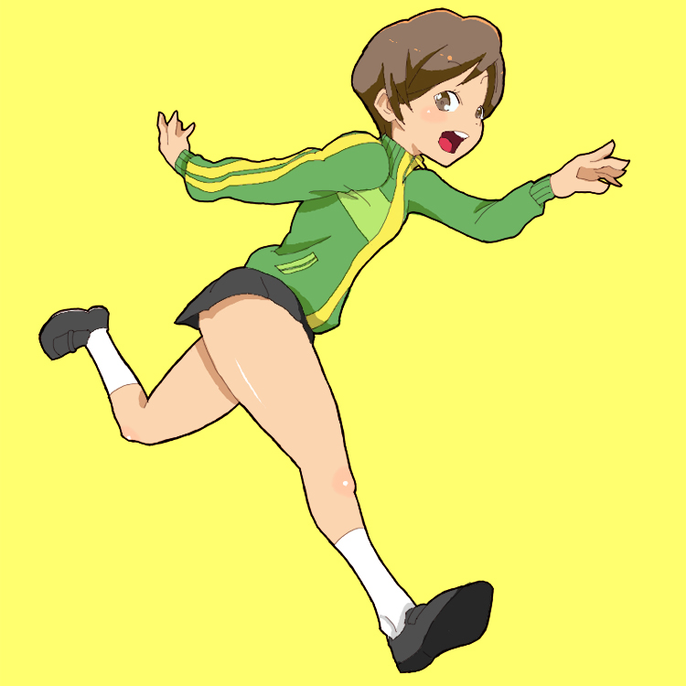 Todoroki Suyoshi Satonaka Chie Atlus Persona Persona Bad Id Bad Pixiv Id Brown Hair