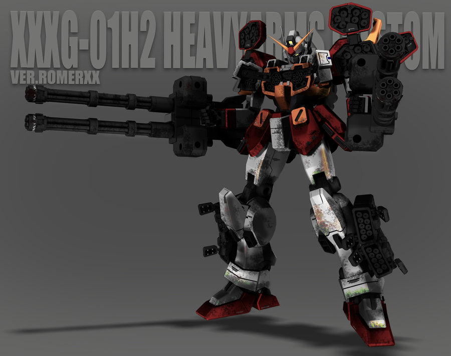 dual_wielding gatling_gun gun gundam gundam_heavyarms_custom gundam_wing heavyarms_gundam holding mecha missile no_humans robot rotary_cannon weapon