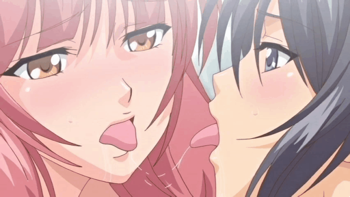 boy meets harem, animated, animated gif, 2girls, kiss, multiple girls,  saliva, tongue, yuri - Image View - | Gelbooru - Free Anime and Hentai  Gallery