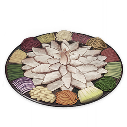 artist_request carrot commentary english_commentary fish fish_(food) flower food food_focus game_cg genshin_impact lowres no_humans official_art onion petals pine_nuts plate raw_fish sashimi still_life third-party_source transparent_background vegetable