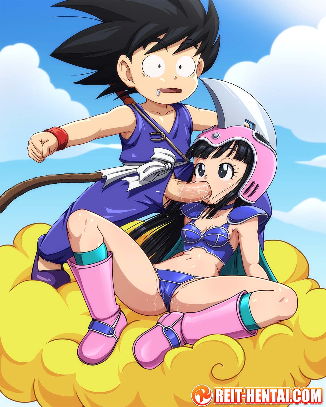 Reit Chi Chi Dragon Ball Son Goku Dragon Ball Highres 1boy 1girl Aged Down Breasts 1431