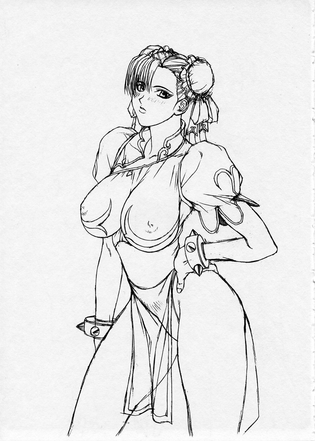 Inoue Takuya Chun Li Capcom Street Fighter Highres Blush Breasts 