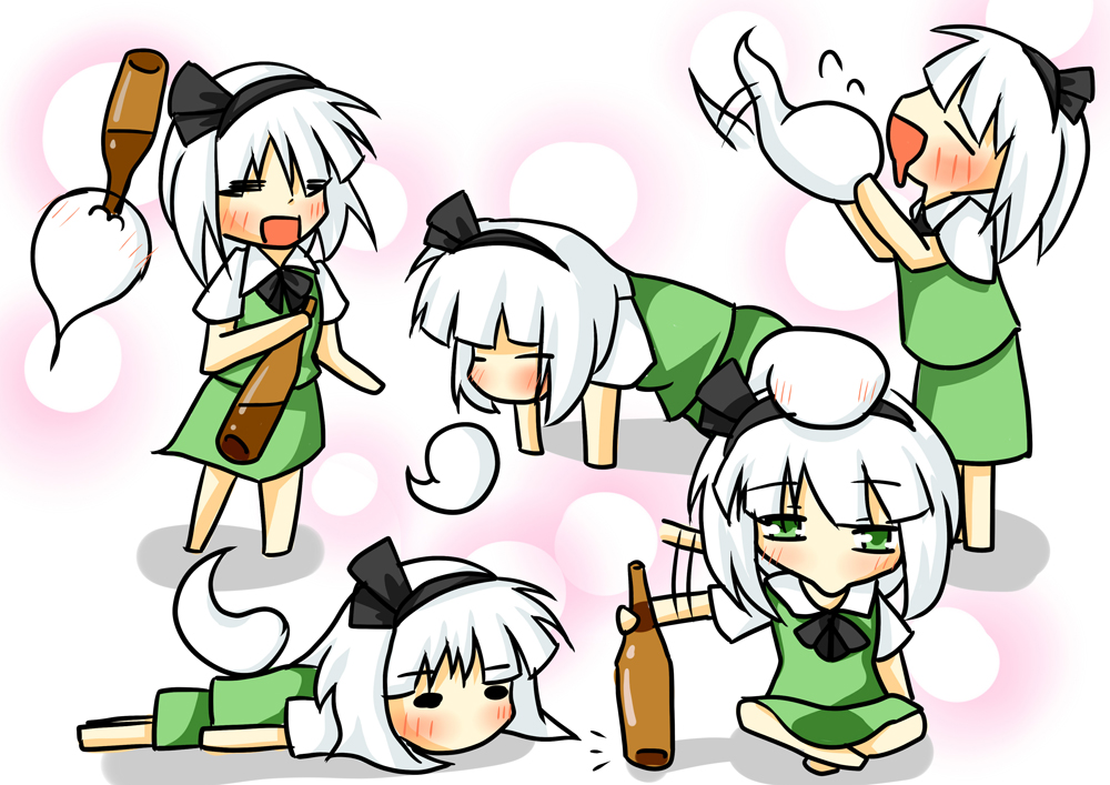 1girl bad_id bad_pixiv_id blush chibi drunk female_focus hitodama konpaku_youmu konpaku_youmu_(ghost) touhou yu-ki